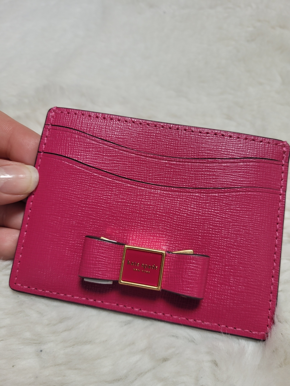 kate spade Hot Pink Bow Card Holder